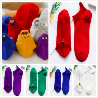 26 Женские носки, 5 пар, женские хлопковые носки с вышивкой Kawaii, короткие носки, женские носки-башмачки, женские повседневные носки - Цвет: 26