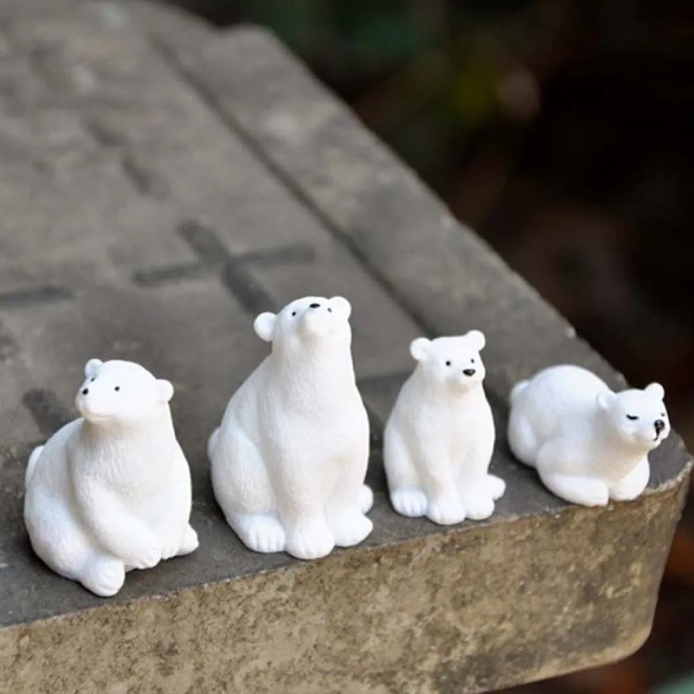 Миниатюрные фигурки мини-полярного медведя 1 шт. сказочное украшение для сада