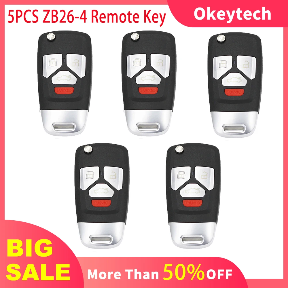 

5PCS 4 Buttons Original KEYDIY ZB Series ZB26-4 Smart Remote Key For KD X2/KD900/Mini KD Programmer for More than 2000 Models