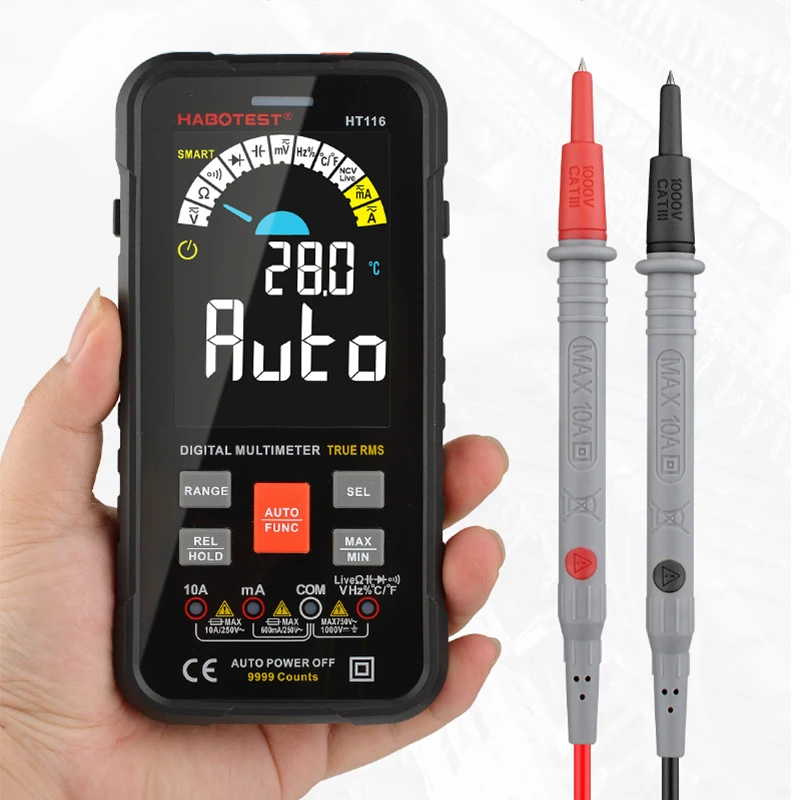 Профессиональный умный мультиметр цифровой HT116 с автоматическим выбором