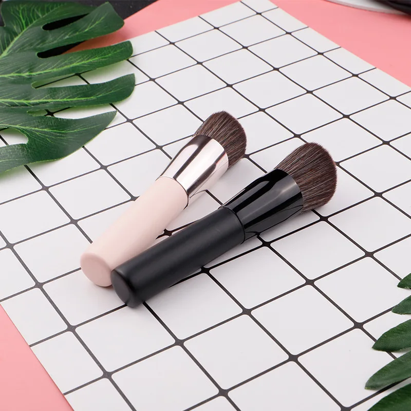 

1 шт. Профессиональный косой угловая кисть для нанесения основы под макияж мягкие натуральные волосы скошенная, плоская основа для макияжа ...