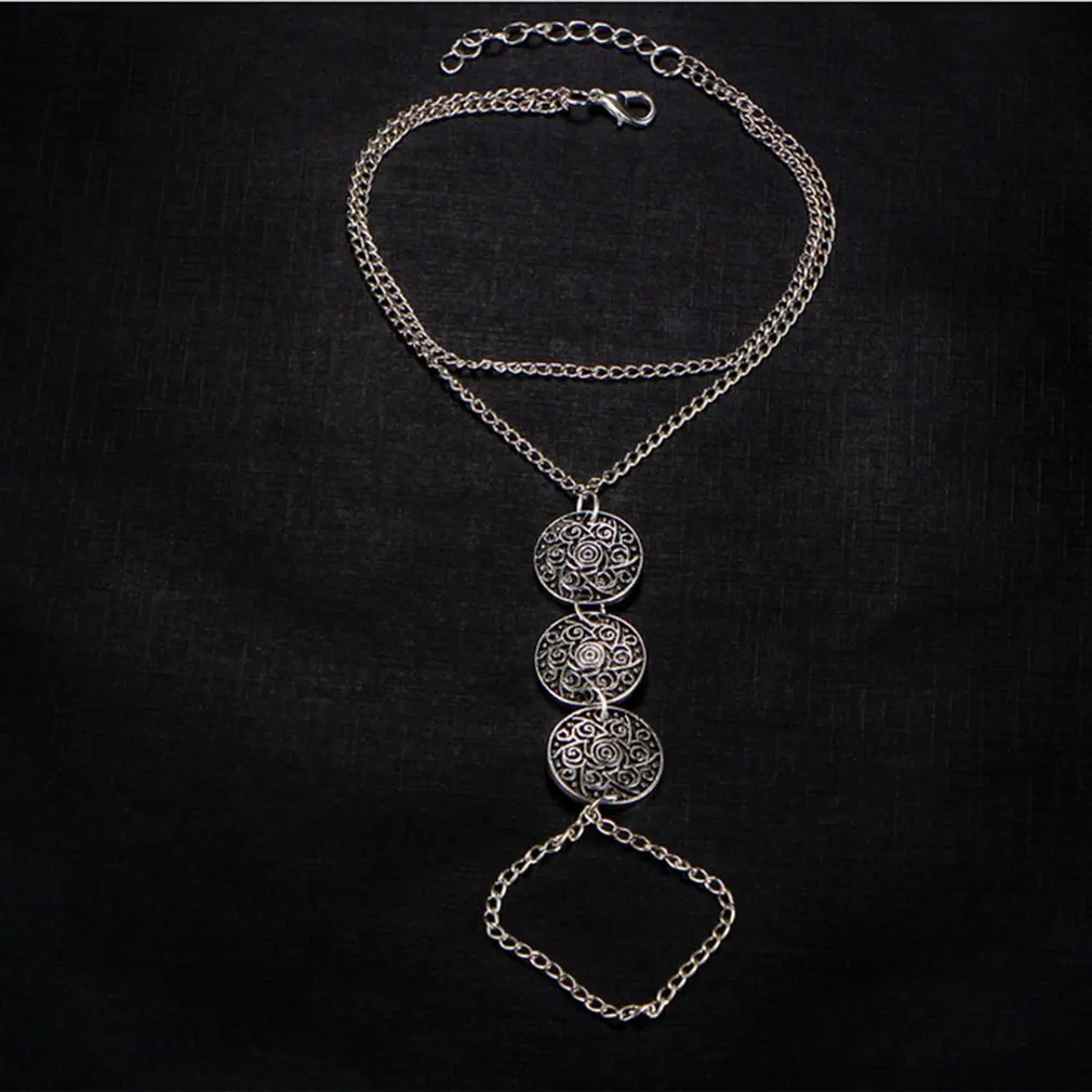 Винтажный женский Металлический ножной браслет из сплава летний Дамский пляжный