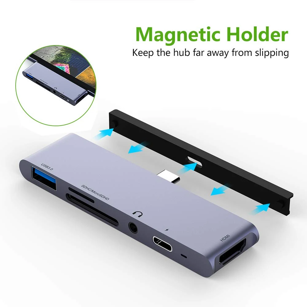 USB C концентратор type C адаптер с 4K HDMI USB-C PD TF SD USB 3,0 3,5 мм разъем порт usb type C док-станция для iPad Pro Macbook Pro/Air
