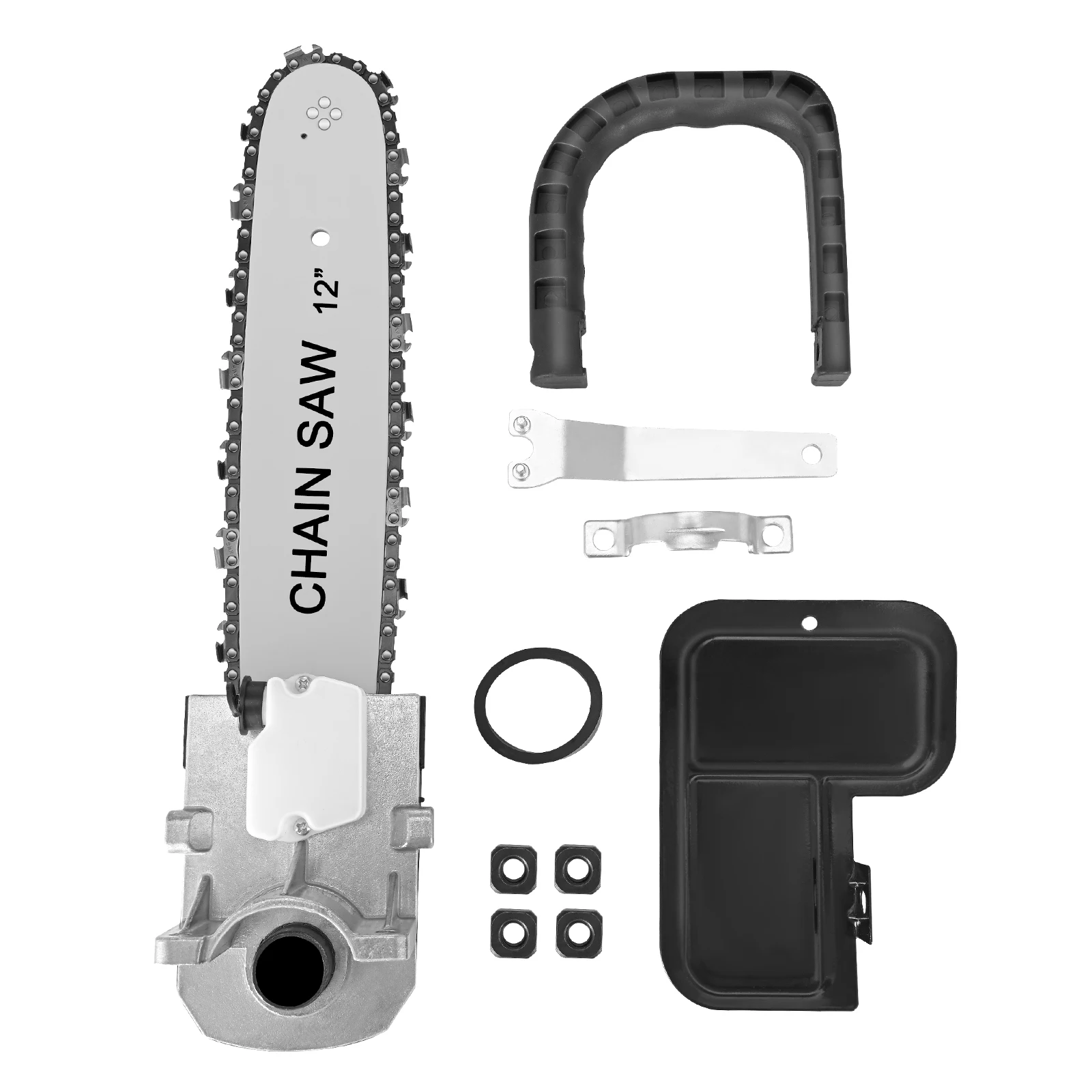 

12" Electric Chain Saw Angle Grinder Free install DIY Converter Adapter Chainsaw Switch with Bracket Set Tool for Wood Cutting