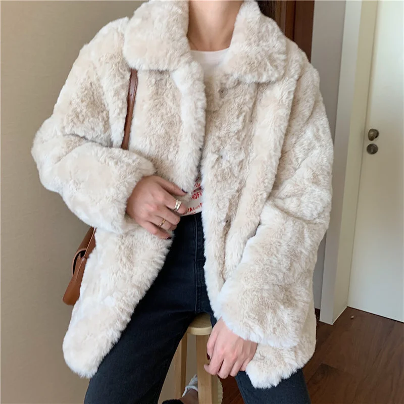 Женская куртка из искусственного меха в Корейском стиле | одежда
