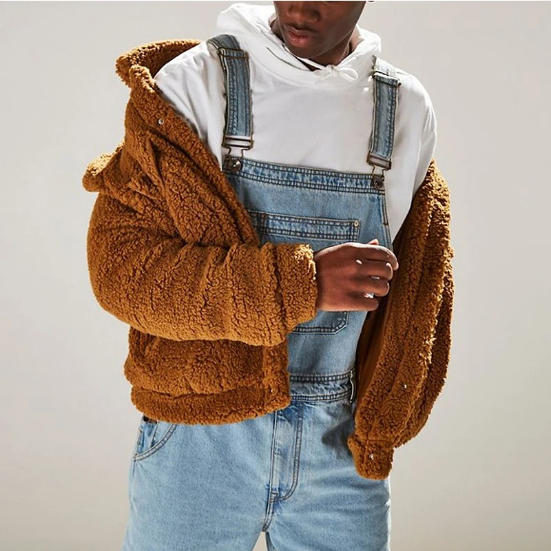 Винтажный Ретро Длинный комбинезон для мужчин Slim Fit Bib джинсовые карманы Модные Простые повседневные мужские джинсы