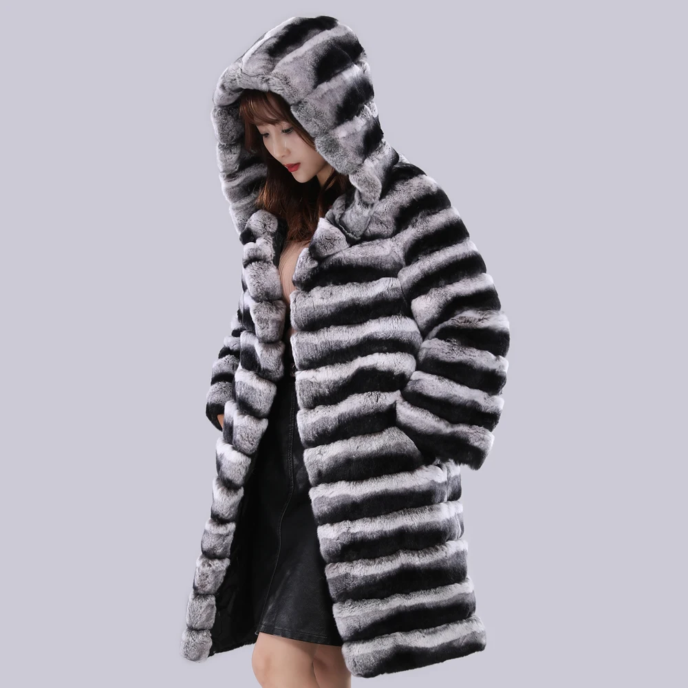 Роскошное Брендовое Женское пальто из натурального меха кролика Рекс