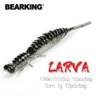 Силиконовая рыболовная приманка BEARKING Larva, 5 см, 1 г, 10 цветов, шт.пакет