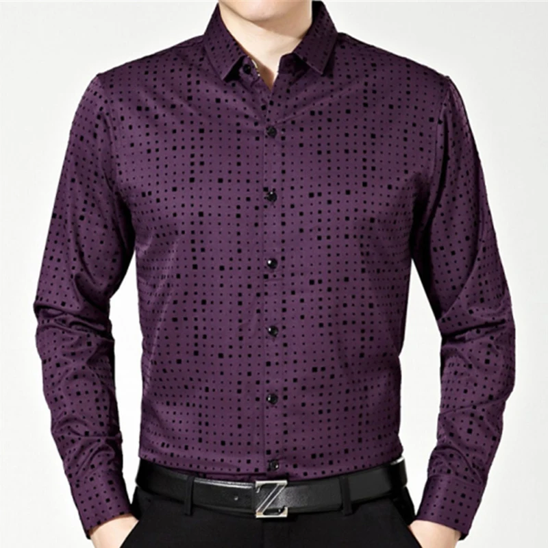 2020 Мужская модная брендовая Повседневная Деловая приталенная рубашка Camisa с