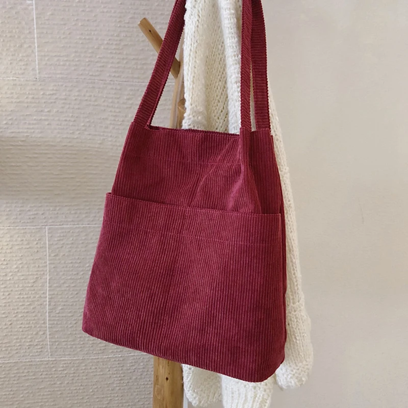 

Lazy Wind Corduroy Bucket Bag Women's Korean Shoulder Bag