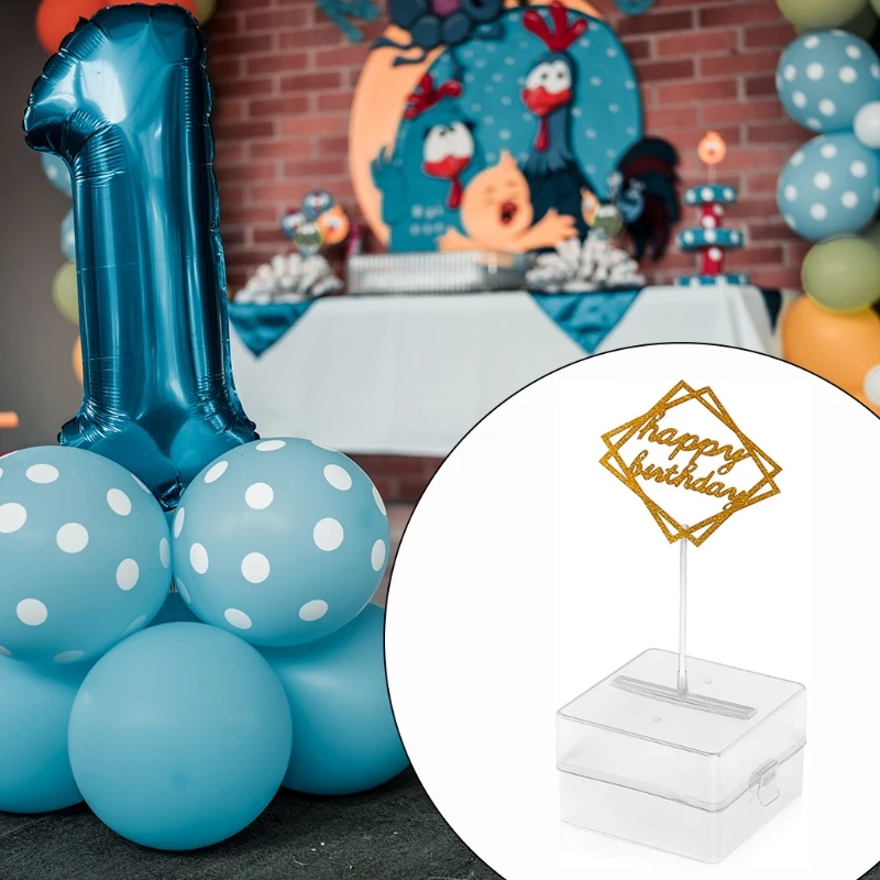 Cake Money Box Set Pulling Making Mold Glitter Happy Birthday Topper Interesting birthday cake for Par | Дом и сад