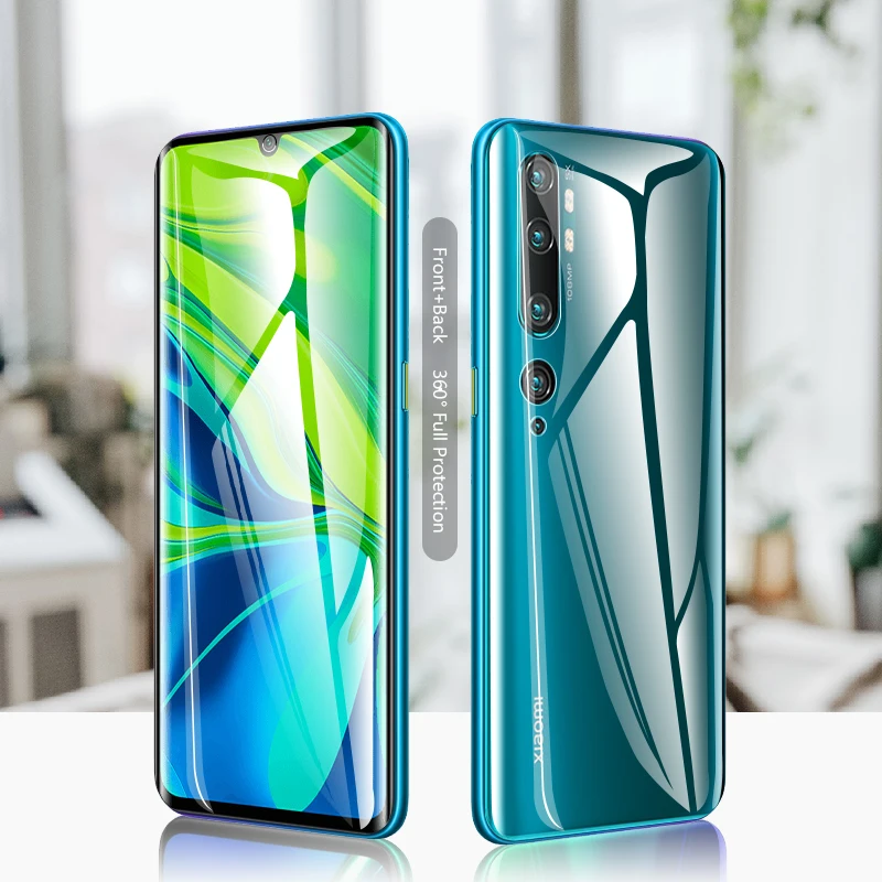 100D Curved Soft Film For Xiaomi Mi Note 10 CC9 Pro Global Screen Protector for 6.47 &quot Full Cover Hydrogel | Мобильные телефоны