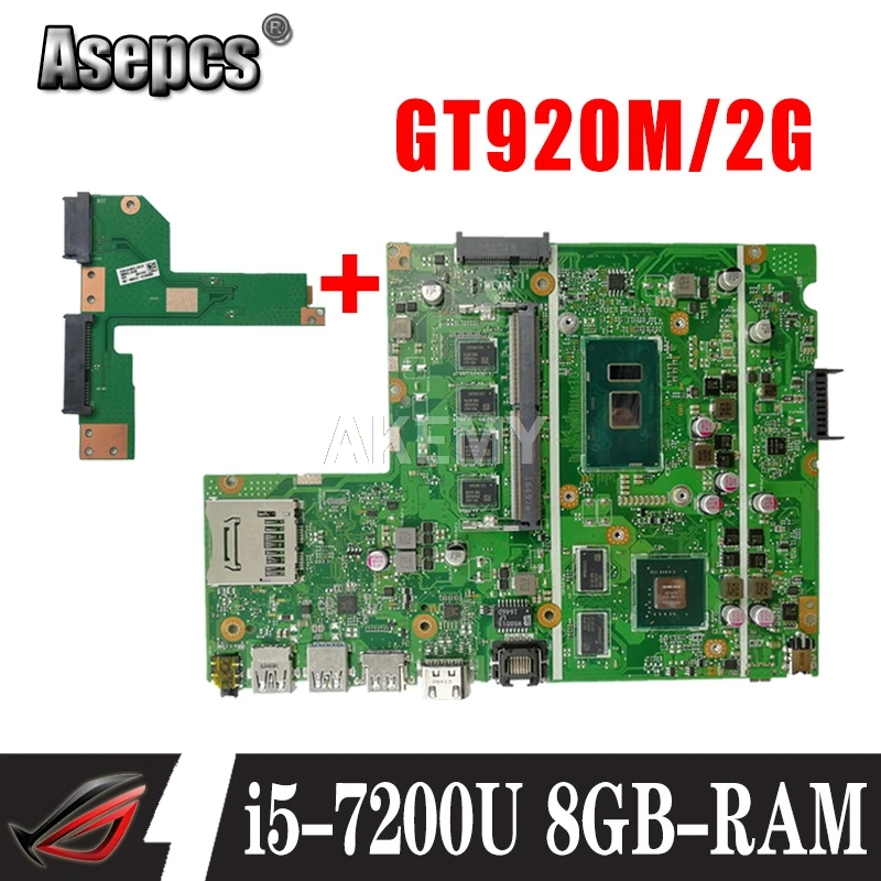 X541UVK материнская плата 8 Гб RAM/I5-7200U/AS GT920M/V2G для For Asus X541UJ X541UV X541U F541U ноутбука |