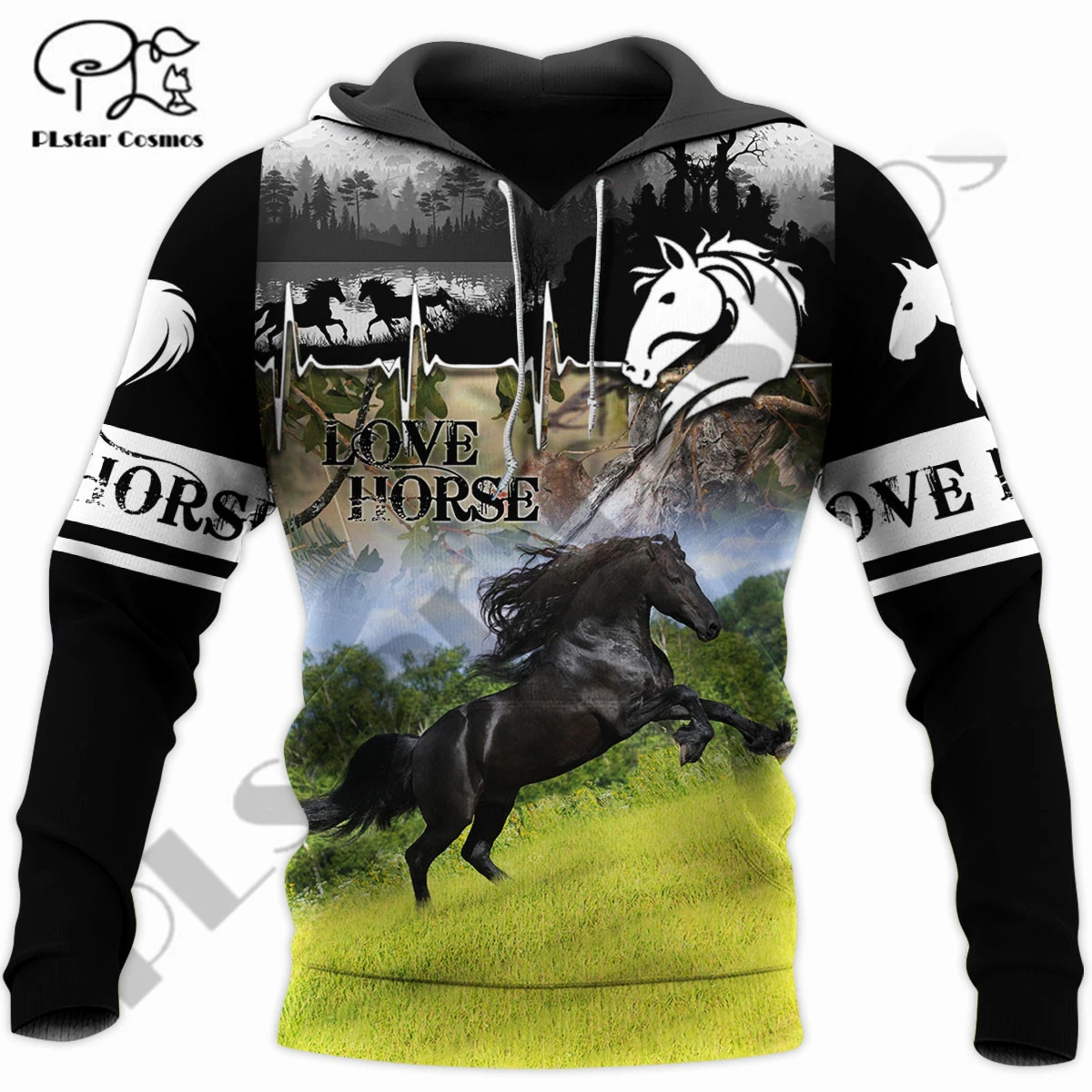 

PLstar Cosmos 3Dprint Newfashion Horse Lover Animal Art Harajuku Pullover Funny Unique Unisex Casual Hoodies/Sweatshirt/Zip A-13