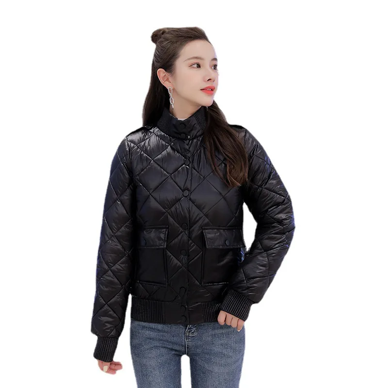 

Women Autumn Winter Short Slim Thin Baseball Coat Windpfoof Waterproof Warm Outwear Overcoat Puffer Jacket Cotton Padded Parkas