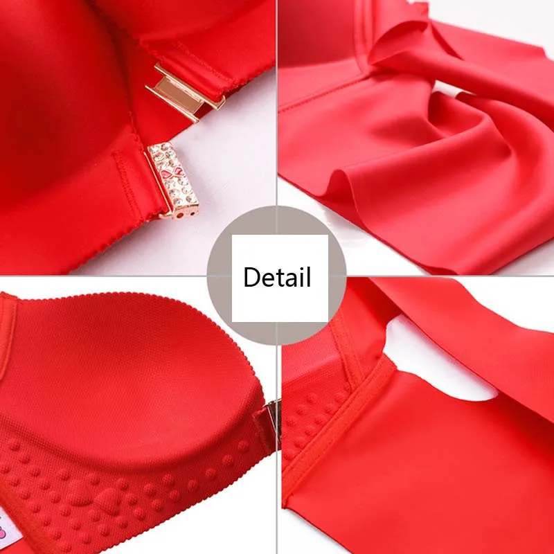 

Elovegirl Plus Size Women Button Front Bra Sleep Back Buckle Push Up Bra, Backless Sports Bras Rings Increasing Waist Bras