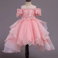 summer pageant pink flower princess dress elegant kids dresses for girls clothes children clothes party wedding dress 10 12 year