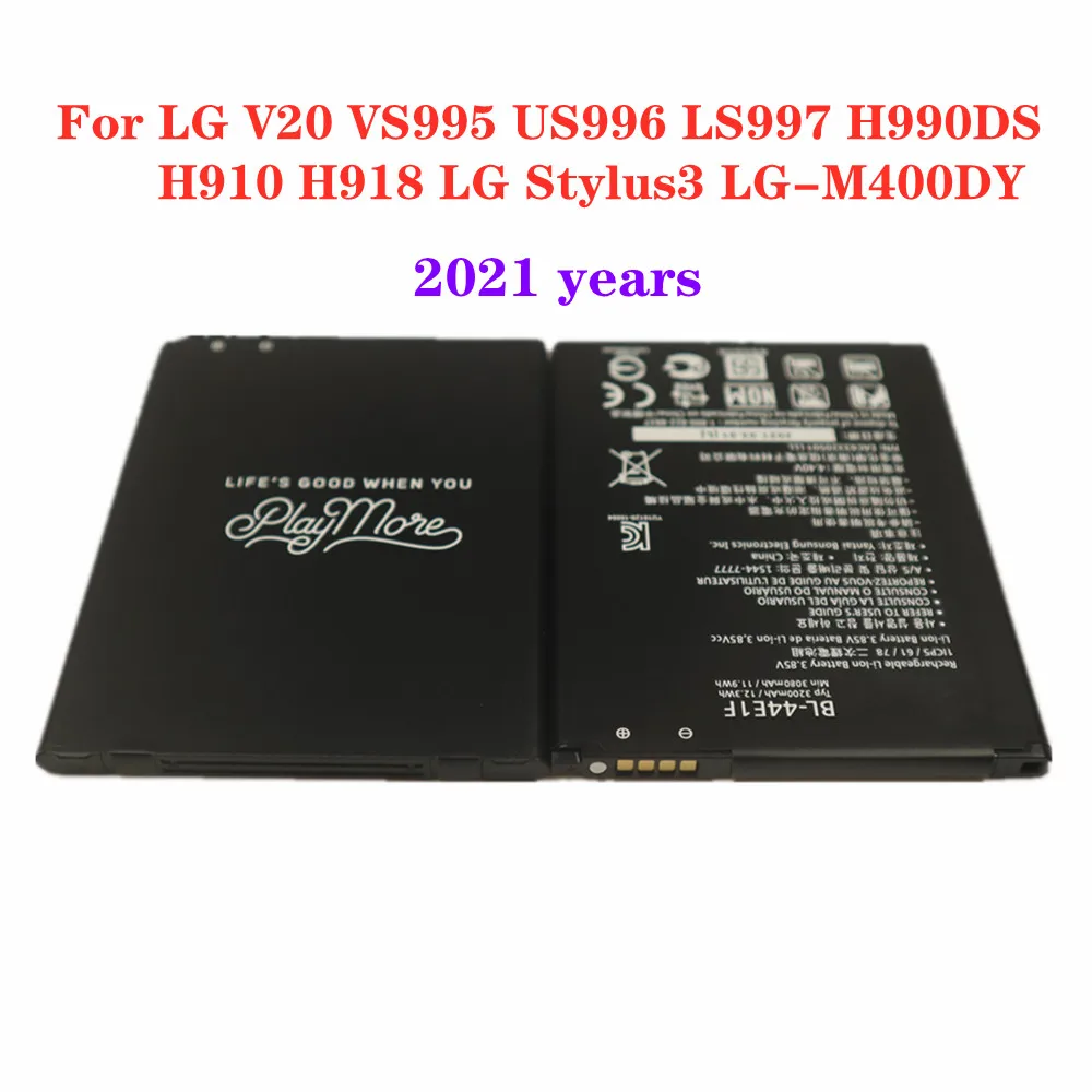 

High Quality BL-44E1F For LG V20 Battery Perfine V20 3200mAh BL44E1F H910 Stylo 3 LS777 Stylus 3 LG-M400Y Replacement Batteries