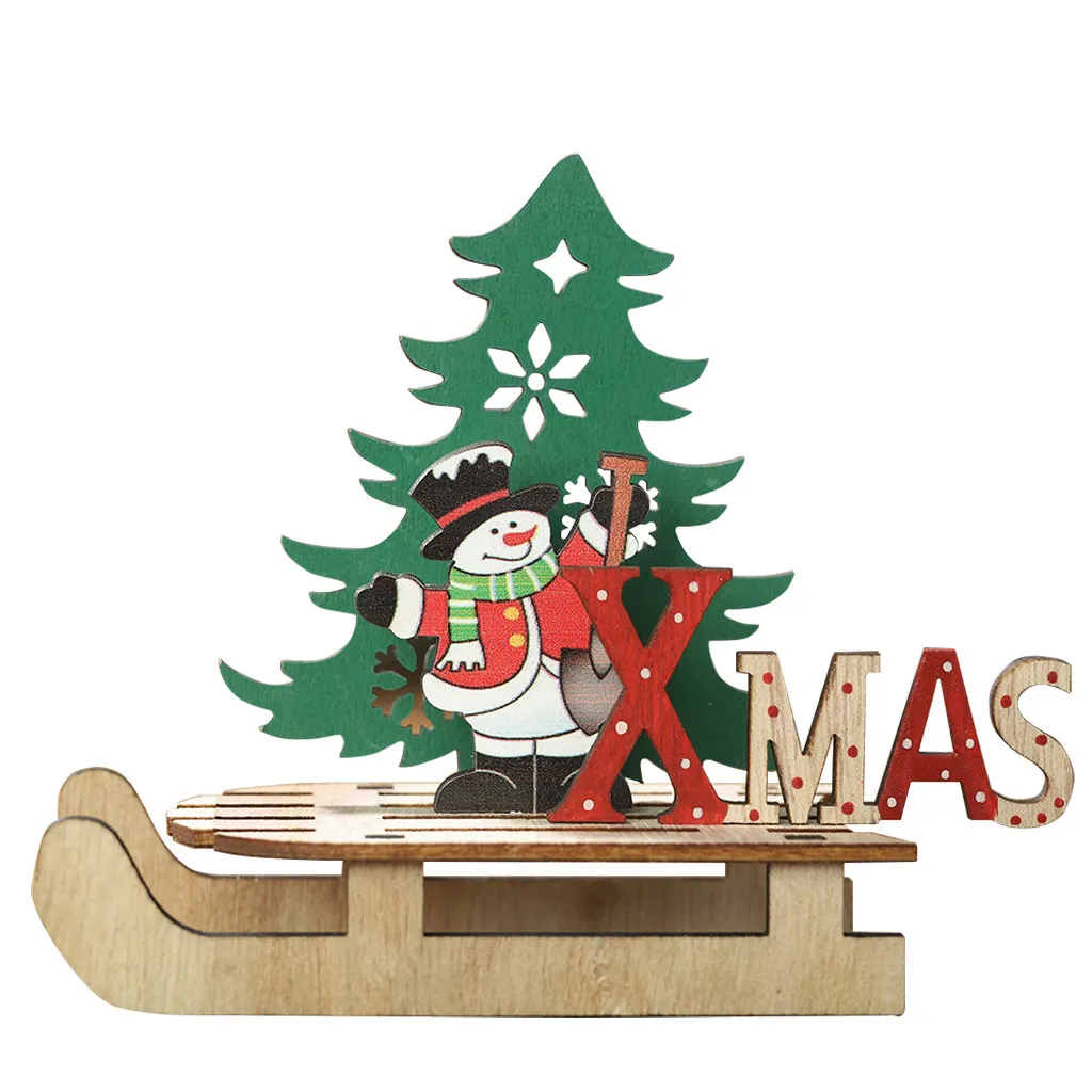 Рождественские деревянные самодельные Украшения в виде Санта Клауса сани