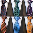 Новый Модный Галстук Пейсли для мужчин шелковый галстук 8 см Синий Зеленый Коричневый мужской свадебный галстук с цветком деловые галстуки A066