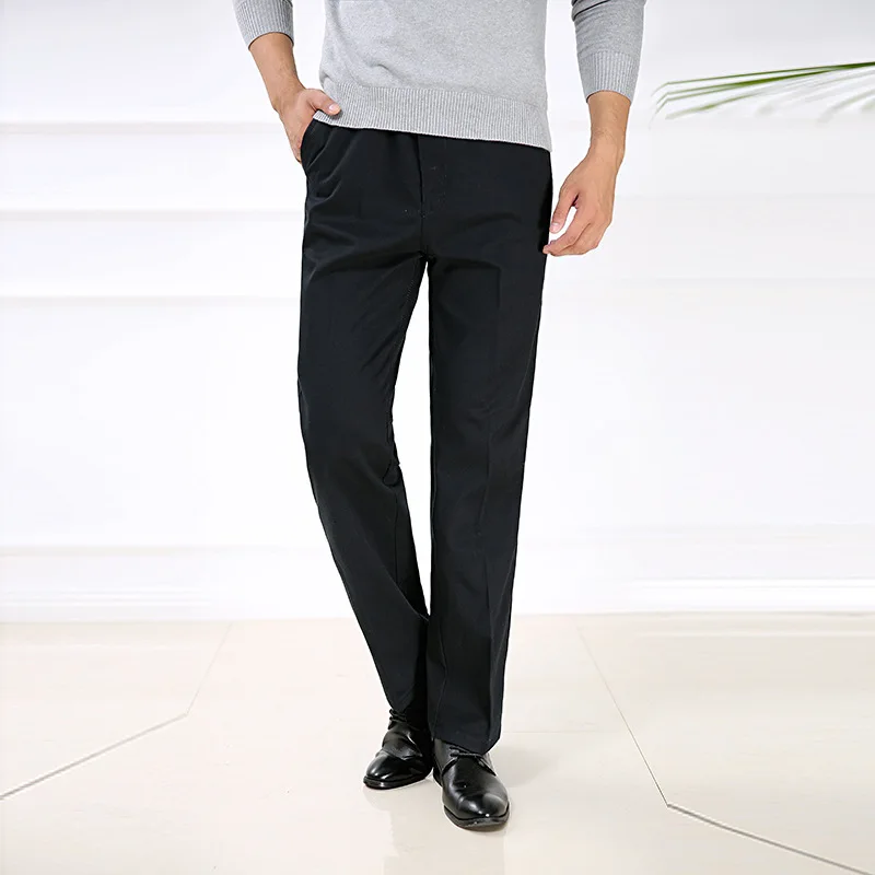 

2020 Men's New Solid Color Casual Pants Youth Business Loose Straight Pants
