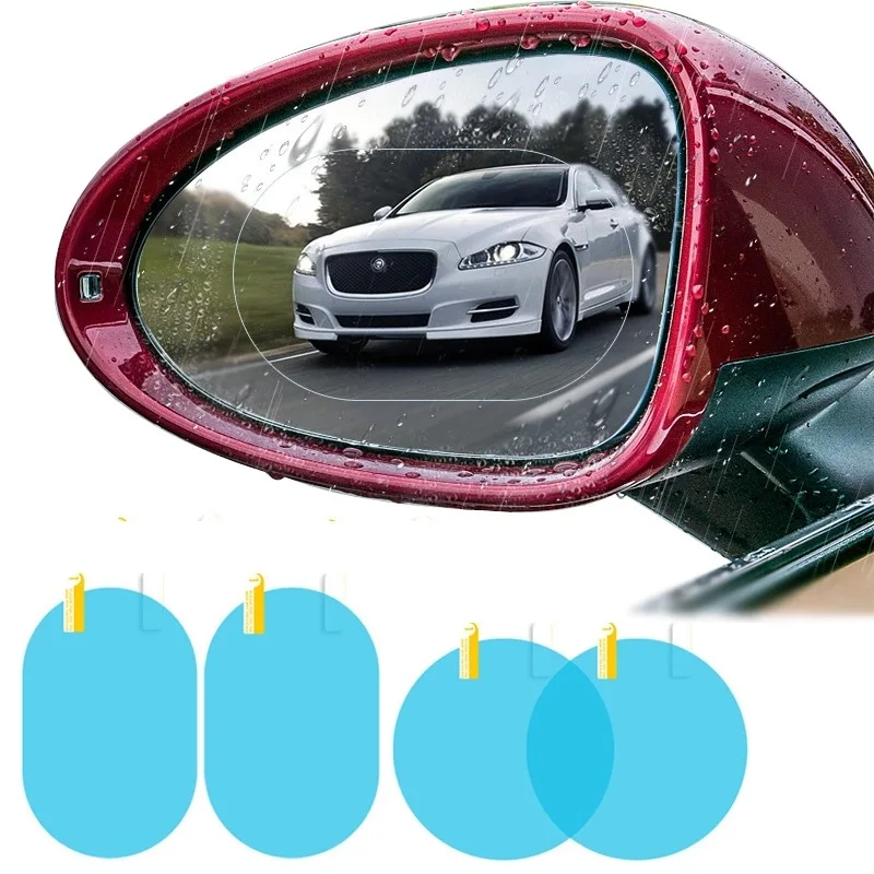 

2Pcs/Set Car Rearview Mirror Protective Anti Fog Car Mirror Window Clear Film Film Waterproof Anti Fog Anti-glare Car Sticker