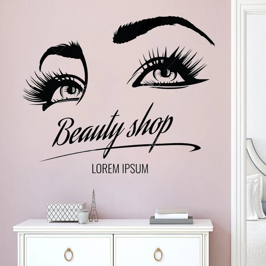 Красота салон плакат с глазами ресниц и бровей наклейка Стикеры стены искусства s