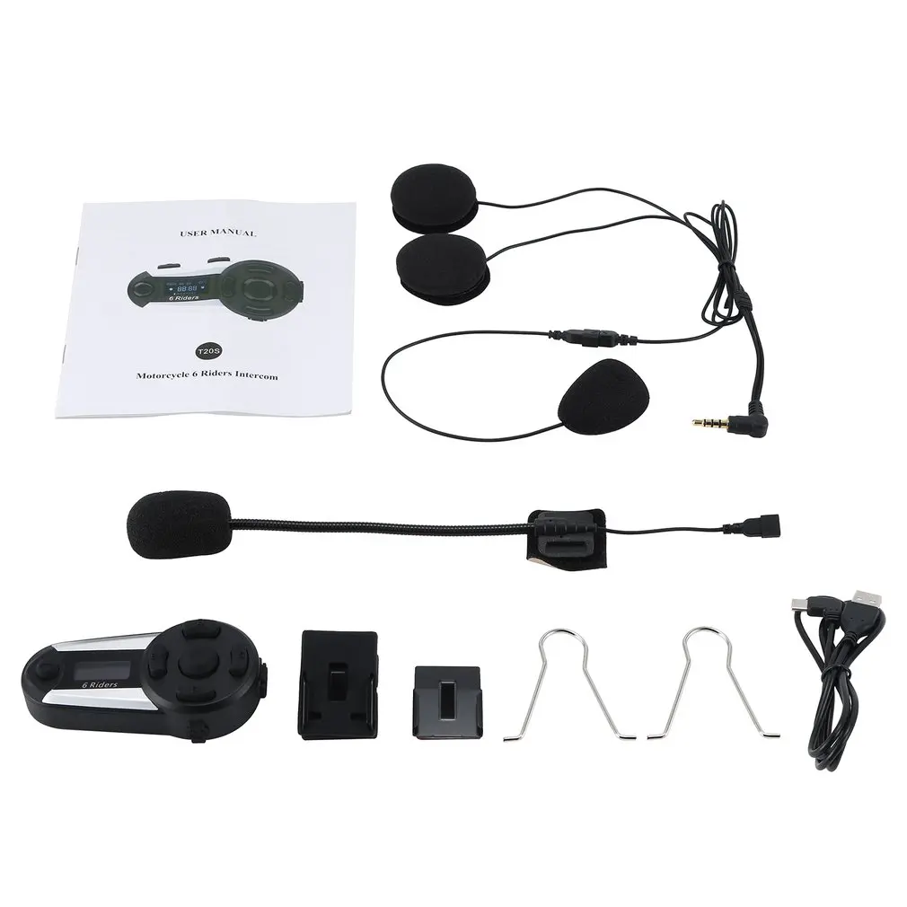 

T20S-6 Intercom Multifunctional Wireless Helmet Walkie-talkie Communication Equipment Motorcycle Wireless Headset
