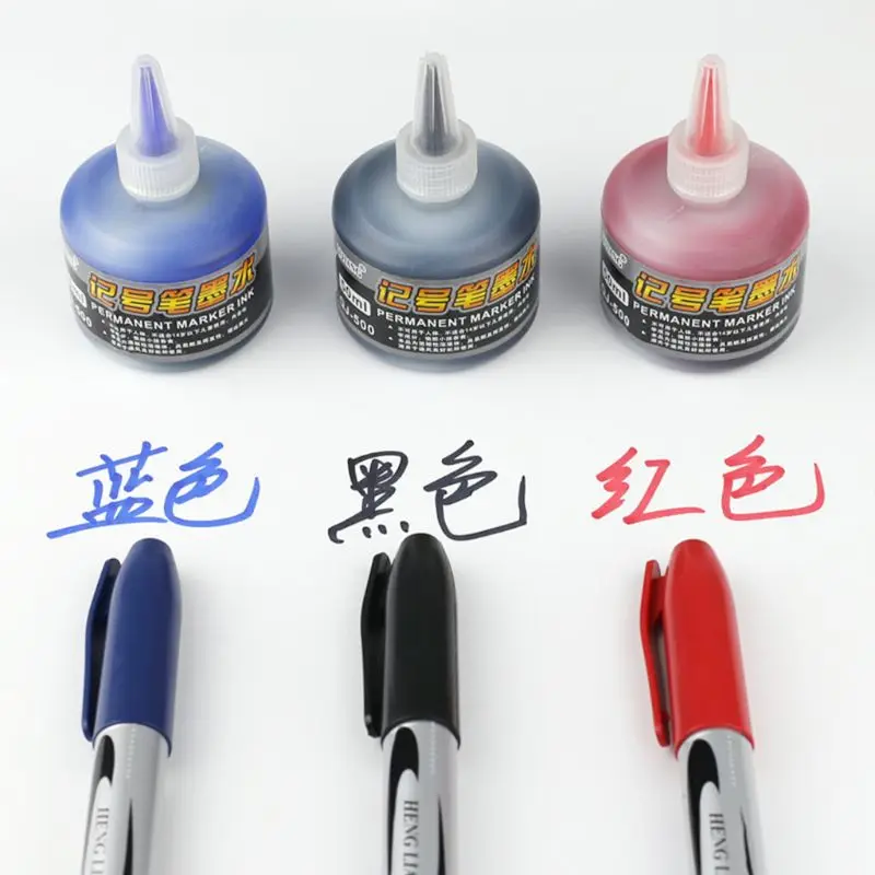 

1 Bottle 50ml Refill Ink for Refilling Inks Marker Pen Black Red Blue 3 Colors 24BB