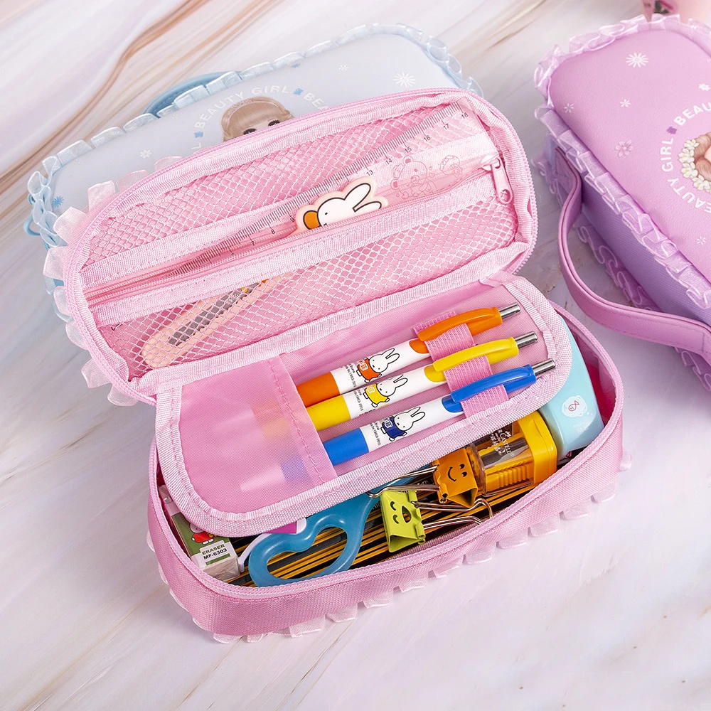 Kawaii карандаш Принцесса чехол сумка милый кружевной пенал для девочек большой