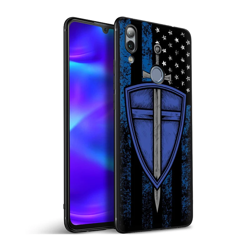 EWAU полиции символ силиконовый чехол для телефона huawei Honor 6A 7A Pro 7C 7X 8X 8C 8 9