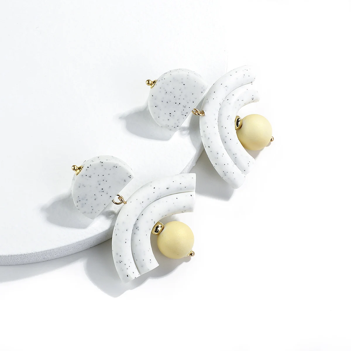 AMORCOME уникальный дизайн бежевый серьги с подвесками в виде шара ручная работа