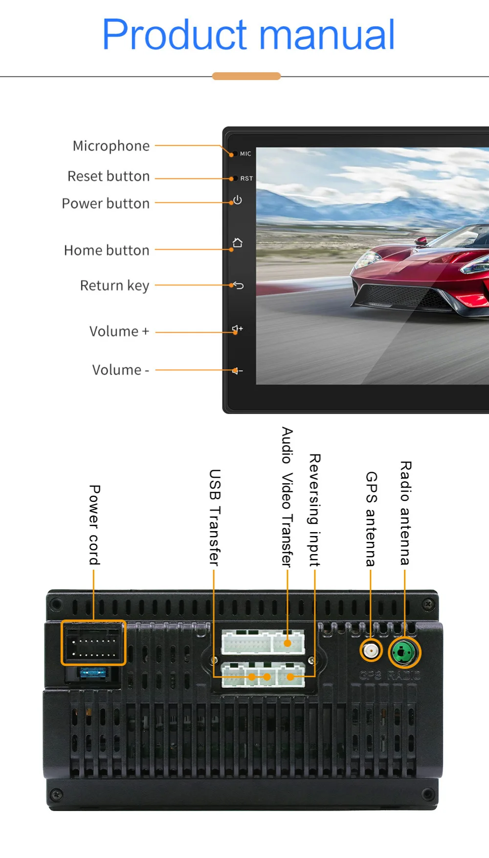 Авто Android 8,1 gps полный сенсорный 7 дюймов емкостный сенсорный экран Экран WI-FI Mirrorlink Bluetooth записей вождения автомобиля аудио