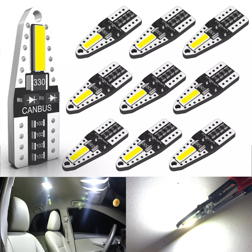 

10x W5W LED T10 194 Car Lights for Nissan Qashqai Leaf X Trail Note Tiida Auto Led Interior Light Trunk Lamp Xenon 6000K 12v