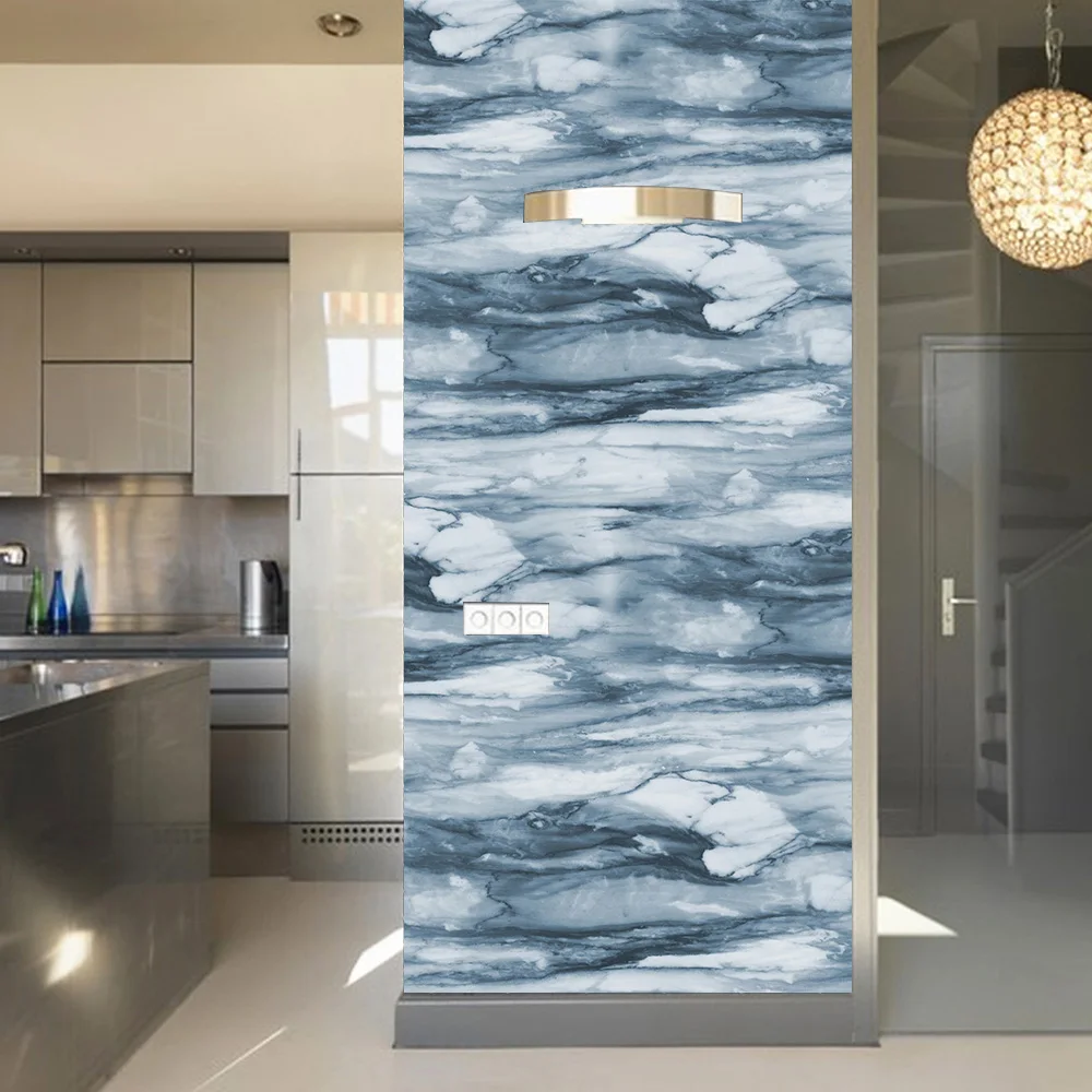 Современные декоративные пленки ПВХ Самоклеящиеся мраморные обои маслостойкие