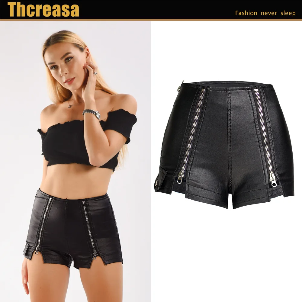 Женские сексуальные черные плюшевые штаны из искусственной кожи в европейском и