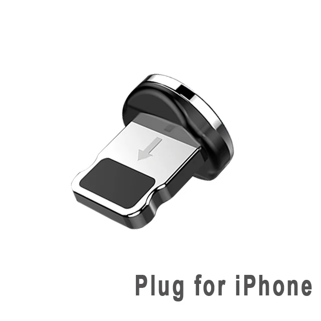 Plug for iphone Вы первый Usb-c кабель Micro USB Магнитный кабель type C провод для iPhone металлический штекер светодиодный зарядный кабель 1 м/2 м для Android ios - Цвет: Plug for iphone