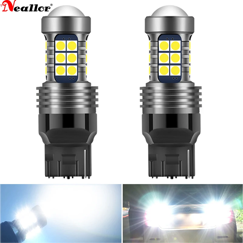 

2Pcs T20 7440 W21W WY21W 7443 Super Bright 3030 LED Car Brake Bulbs Turn Signals Auto Backup Reverse Lamp Daytime Running Lights