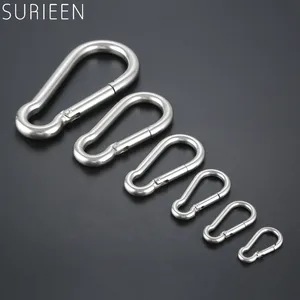 Сверхмощный карабин из нержавеющей стали класса 316 для морских прогулок, пружинный карабин, зажимы для ключей M4 M5 M6 M8 M10 M12 для гребных лодок