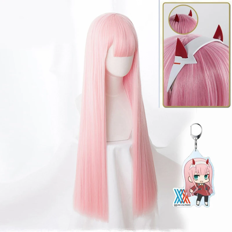 

02 Zero Two Cosplay Wig Anime DARLING in the FRANXX Cosplay Wig Pink Synthetic Hair 02 DARLING in the FRANXX Hair Women Hairpin