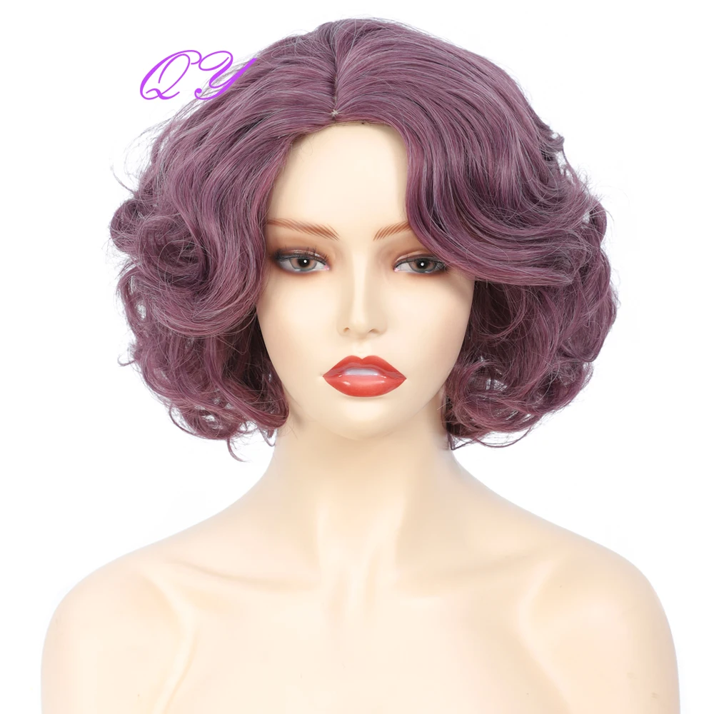 Synthetic Short Blonde Curly Bob Wig  For Women Daily Or Cosplay Use Natural Fashion Hair