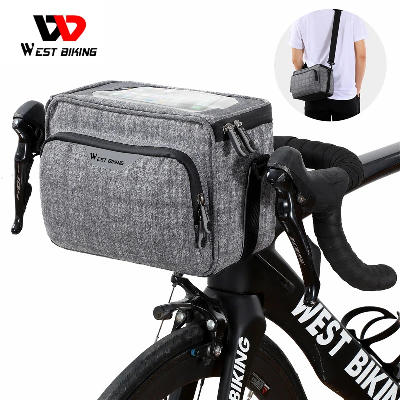 

WEST BIKING Bike Front Bags Portable Handlebar Bag Frame Pannier Waterproof Multifunction Shoulder Bag MTB Road Bike Accessorie