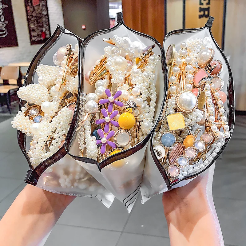 Женские металлические заколки для волос 3 4 5 шт./компл. Разноцветный жемчуг| |