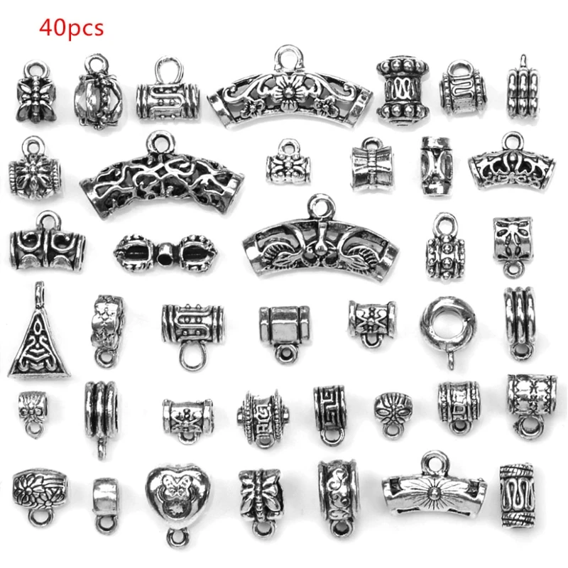 

40pcs Mixed Antique Jewelry Pendant DIY Bracelet Necklace Charms Beads Vintage