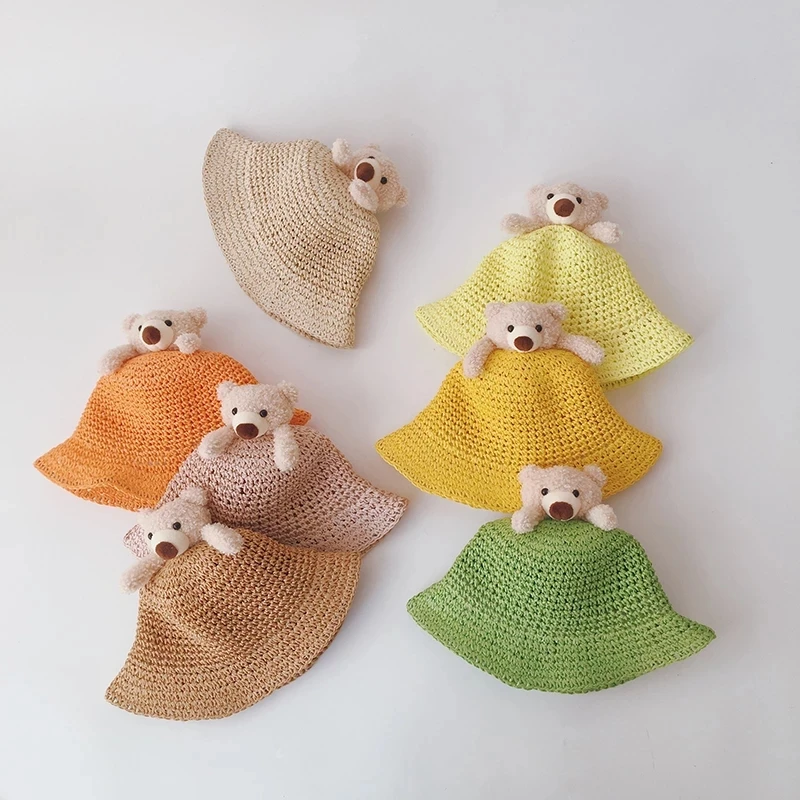 

Прекрасный Летнее платье с героями мультфильмов детские солнцезащитные головные уборы Соломенные Шляпы Рыбак шапки для мальчиков и девоче...