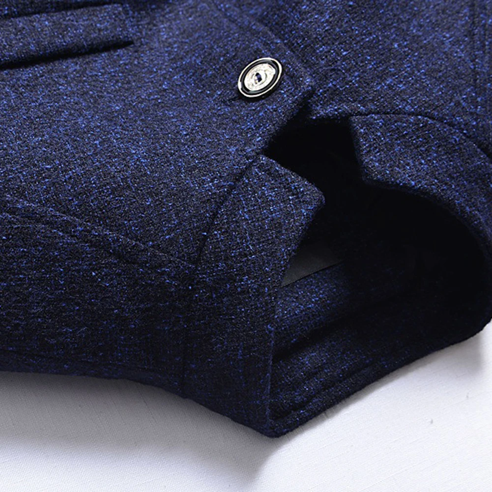 Мужской однобортный Блейзер с длинным рукавом однотонный облегающий блейзер