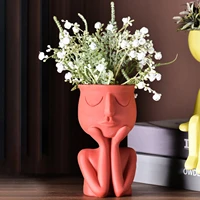 indian flowerpot holder human think face ceramic home plants flower pot vase planter tabletop decoration rack