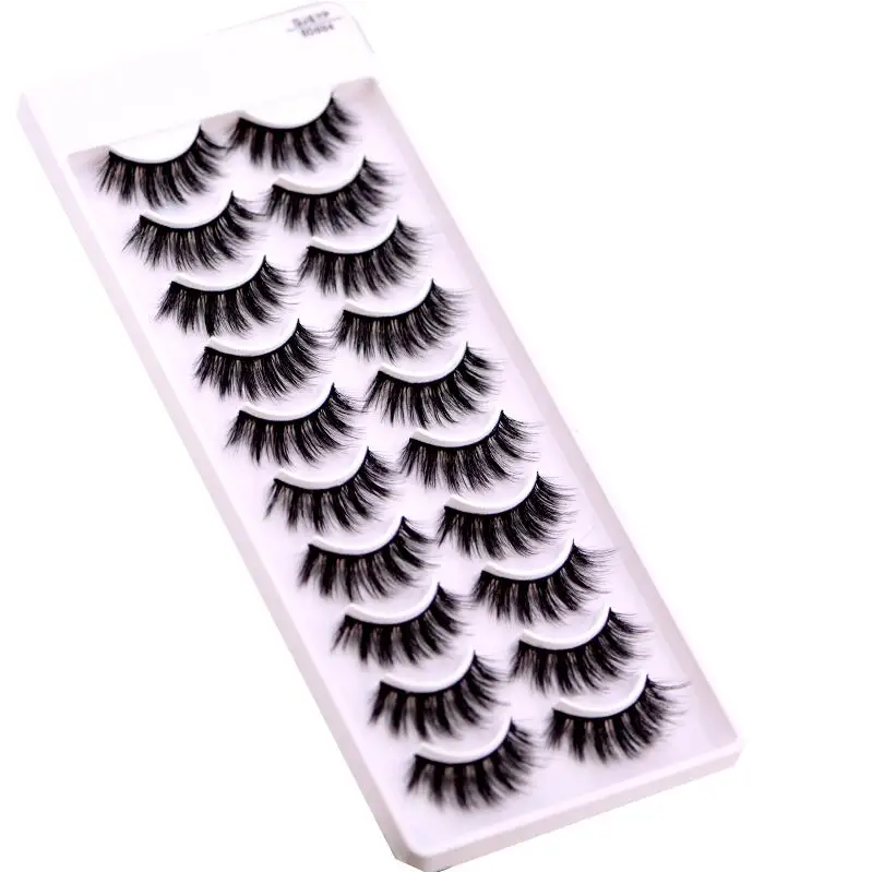10 PAIRS 8D004 Hbzgtlad 2/5 пар натуральные накладные ресницы длинный макияж 3d норковые ресницы, наращивание ресниц норковые ресницы для красоты 03 - Цвет: 10 PAIRS 8D004