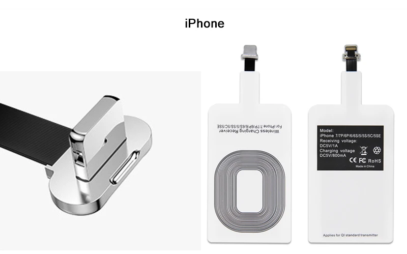 Qi Беспроводное зарядное устройство приемник USB беспроводной зарядный приемник для Android Micro usb type-C мобильный зарядный коврик патч
