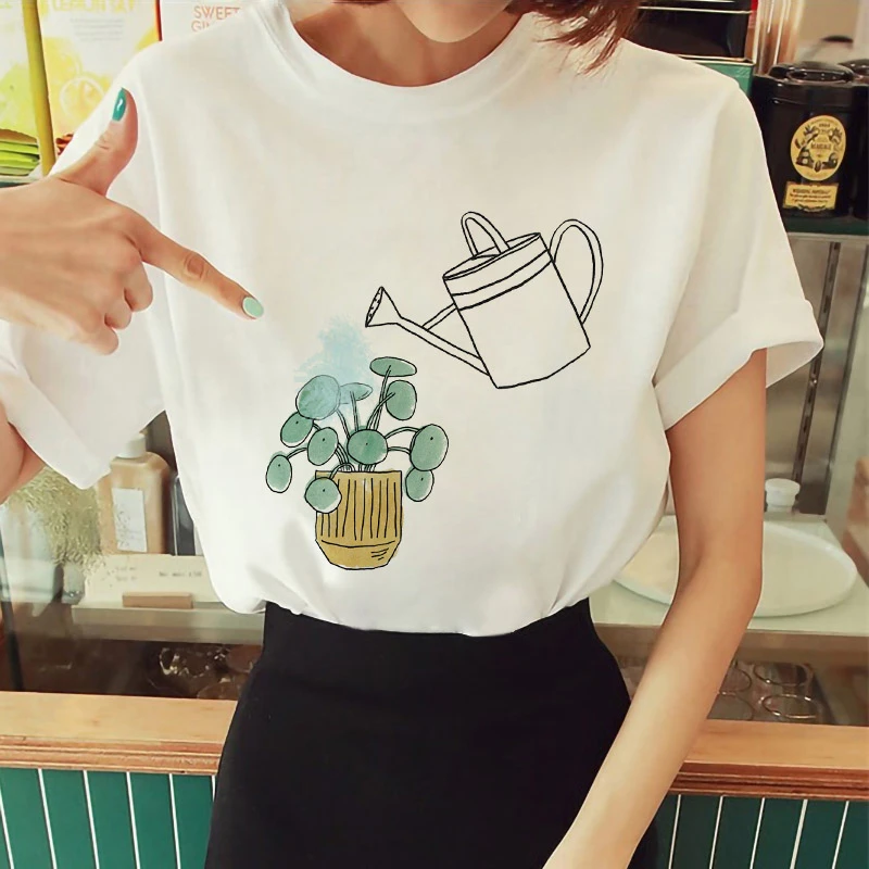 

Summer Newest Women's T-shirt Watering can cute print 90s Graphic Harajuku Tops Tee tee shirt Couple Street casual T-shirt